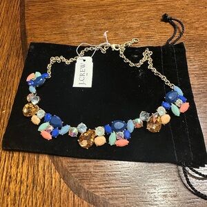 J. Crew Vibrant Blue and Gold Necklace